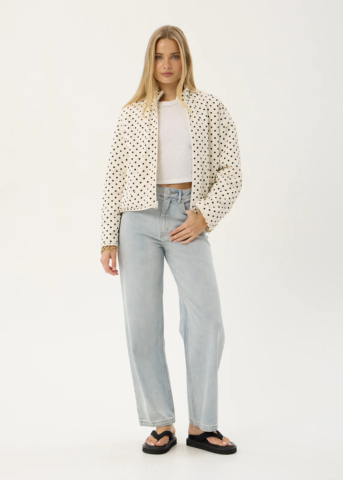 AFENDS Womens Berlin - Reversible Polar Fleece Jacket - Moonbeam
