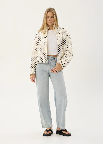 AFENDS Womens Berlin - Reversible Polar Fleece Jacket - Moonbeam