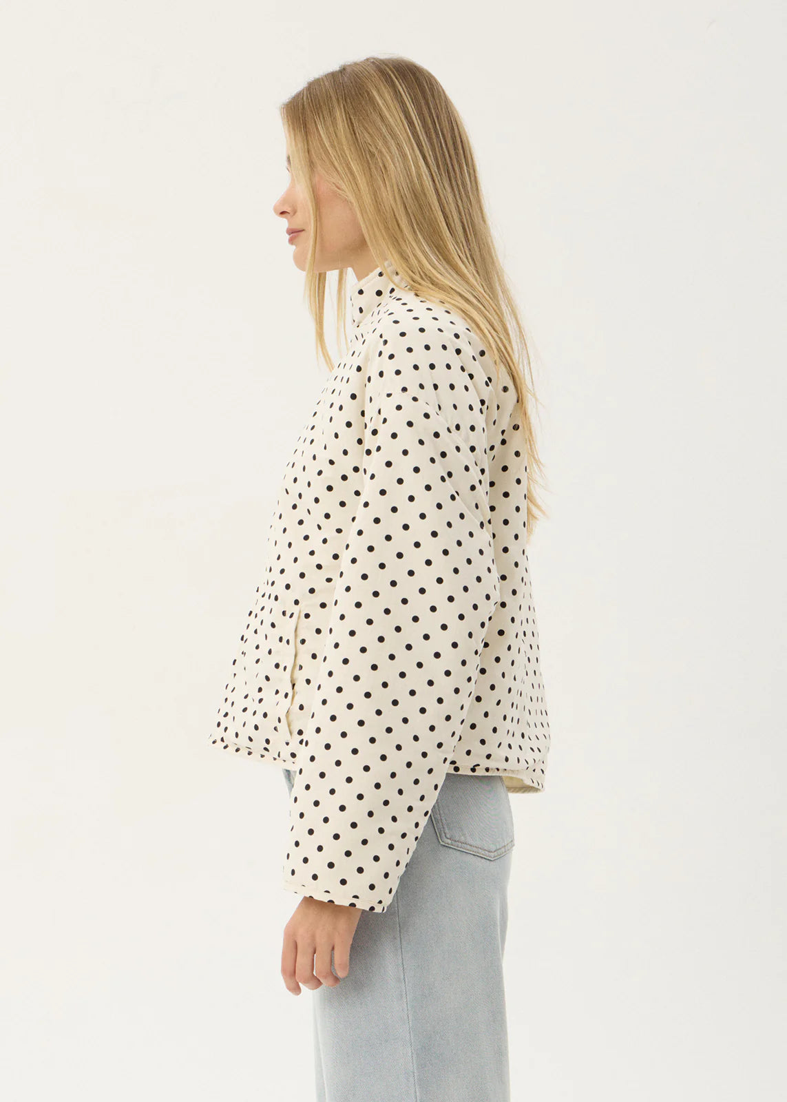 AFENDS Womens Berlin - Reversible Polar Fleece Jacket - Moonbeam