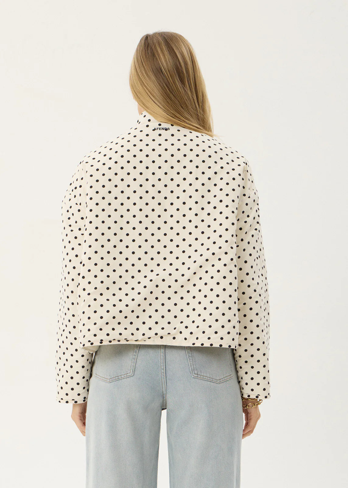 AFENDS Womens Berlin - Reversible Polar Fleece Jacket - Moonbeam