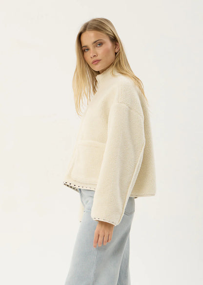 AFENDS Womens Berlin - Reversible Polar Fleece Jacket - Moonbeam