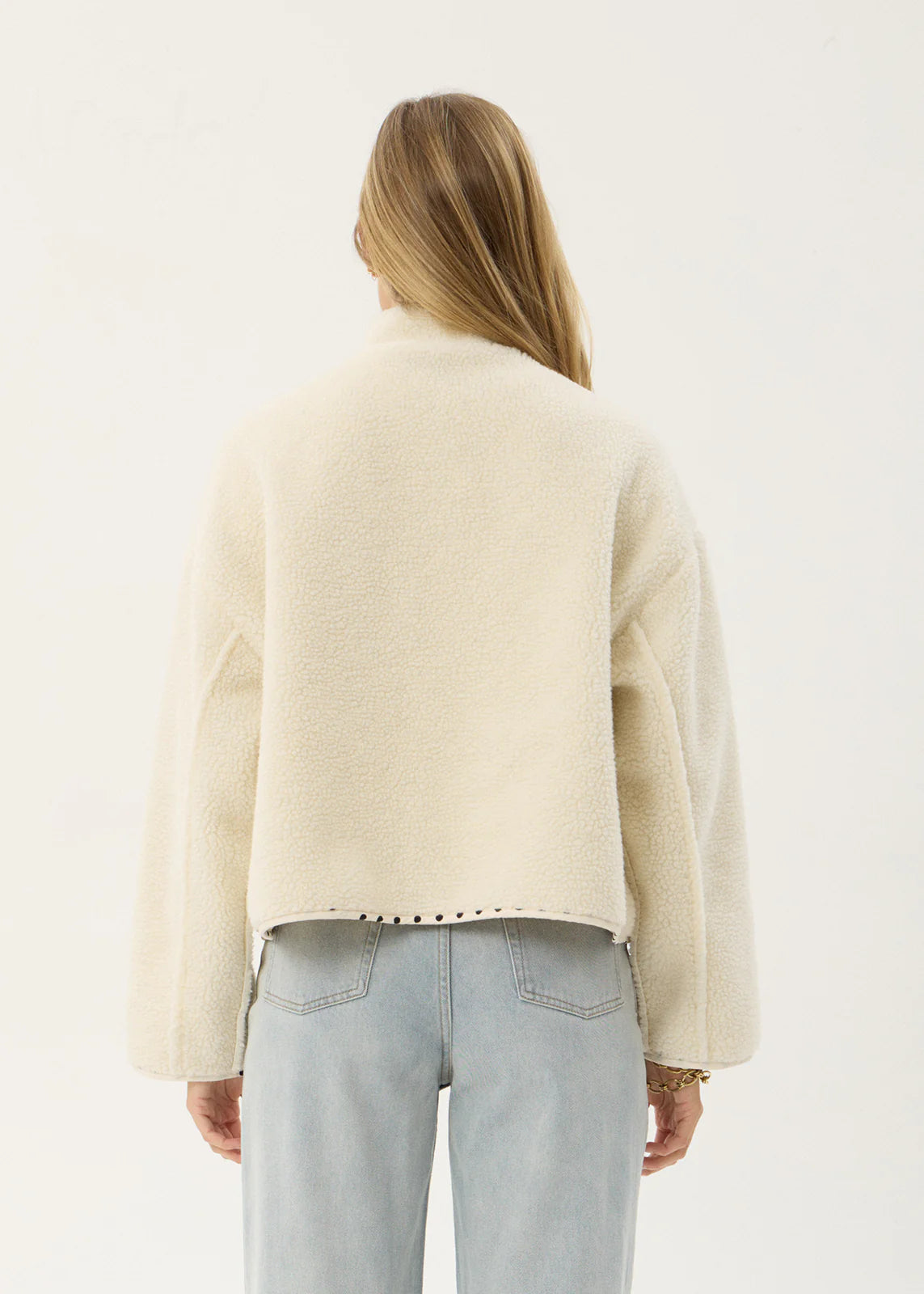 AFENDS Womens Berlin - Reversible Polar Fleece Jacket - Moonbeam
