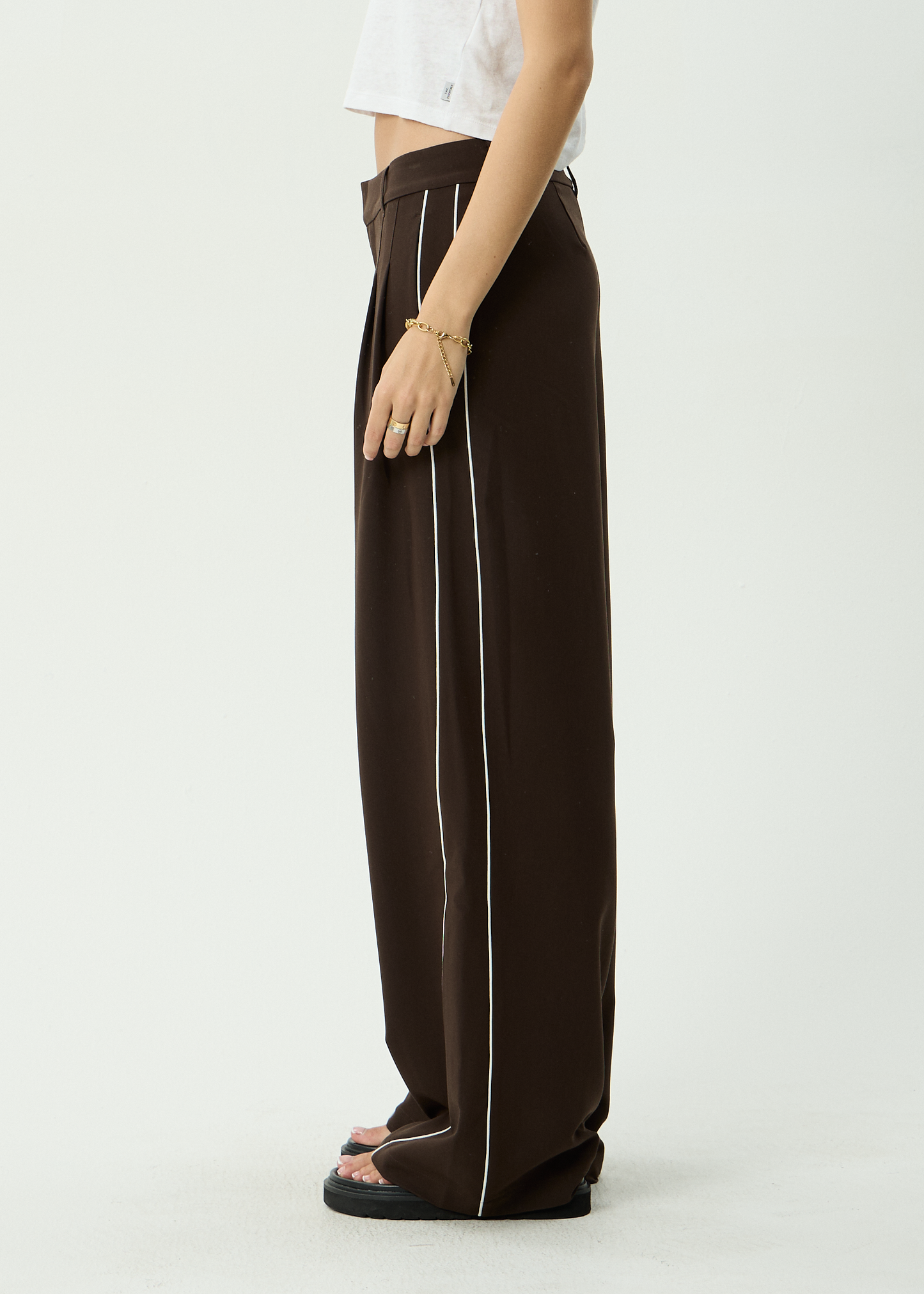 AFENDS Womens Dita - Low Rise Trouser - Coffee