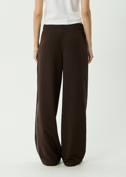 AFENDS Womens Dita - Low Rise Trouser - Coffee