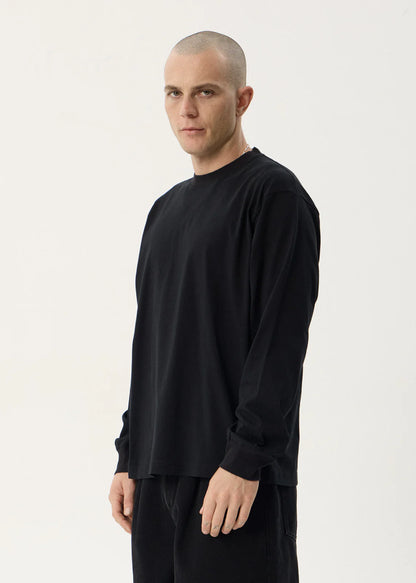 AFENDS Mens Genesis - Boxy Long Sleeve Tee - Black