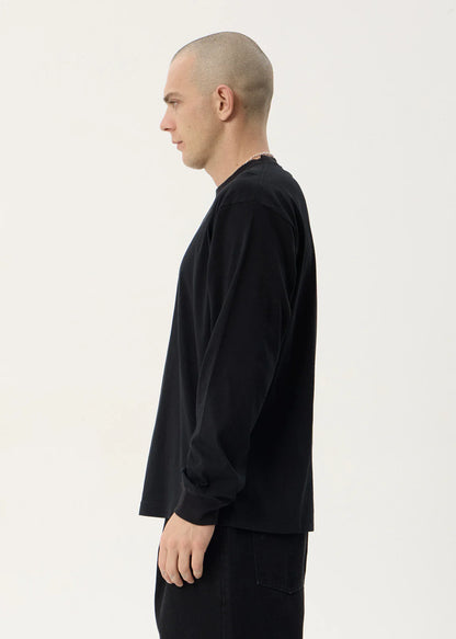 AFENDS Mens Genesis - Boxy Long Sleeve Tee - Black