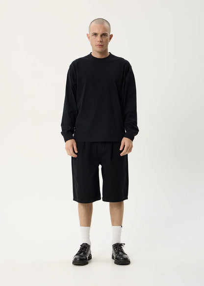 AFENDS Mens Genesis - Boxy Long Sleeve Tee - Black