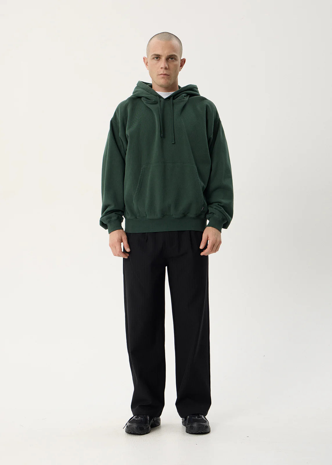 AFENDS Mens Genesis - Boxy Pull On Hood - Washed Pine