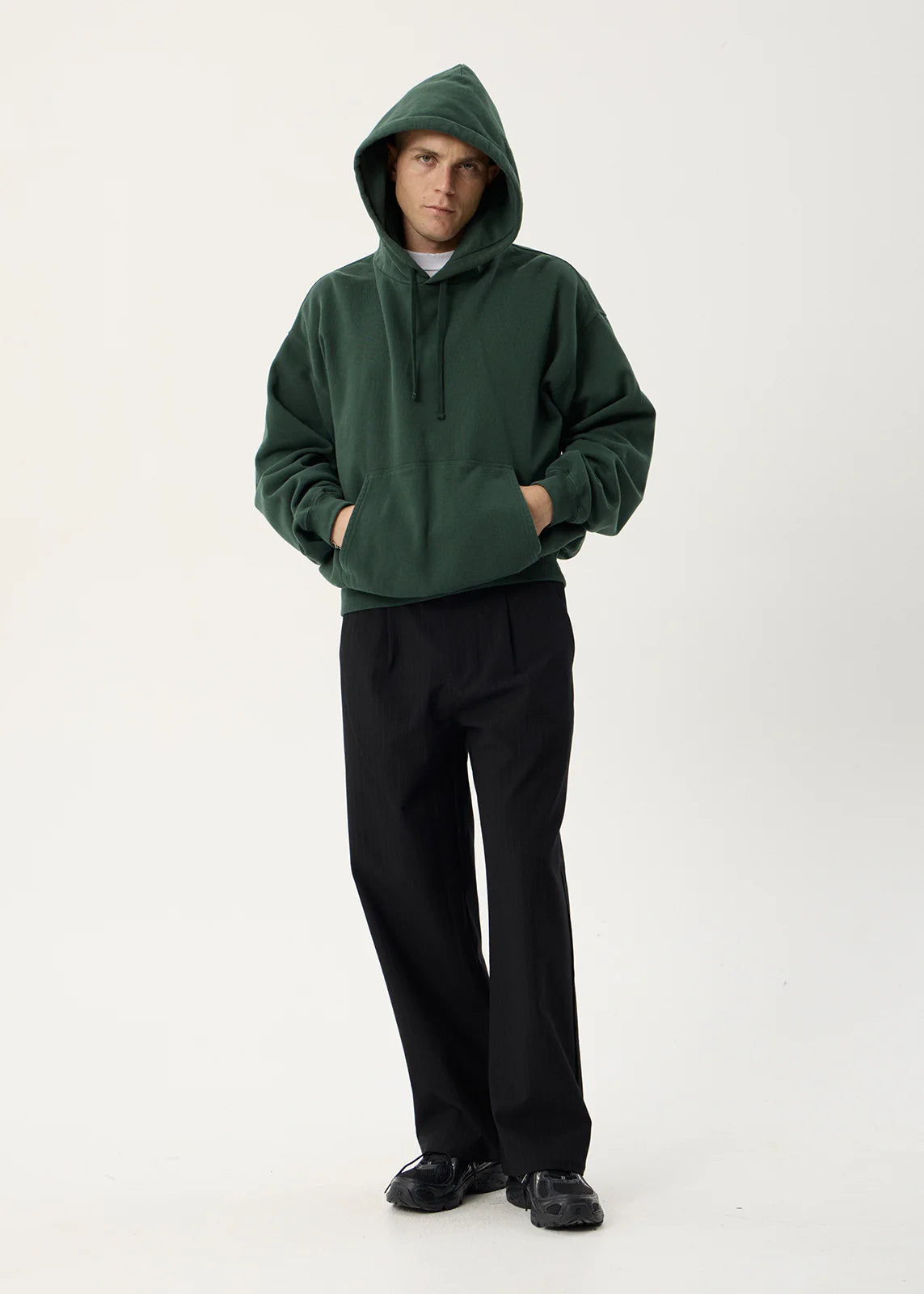 AFENDS Mens Genesis - Boxy Pull On Hood - Washed Pine