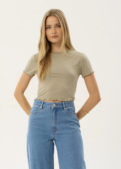 AFENDS Womens Indah - Slinky Tee - Grey