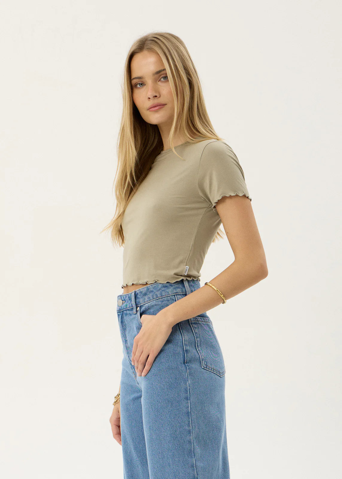 AFENDS Womens Indah - Slinky Tee - Grey