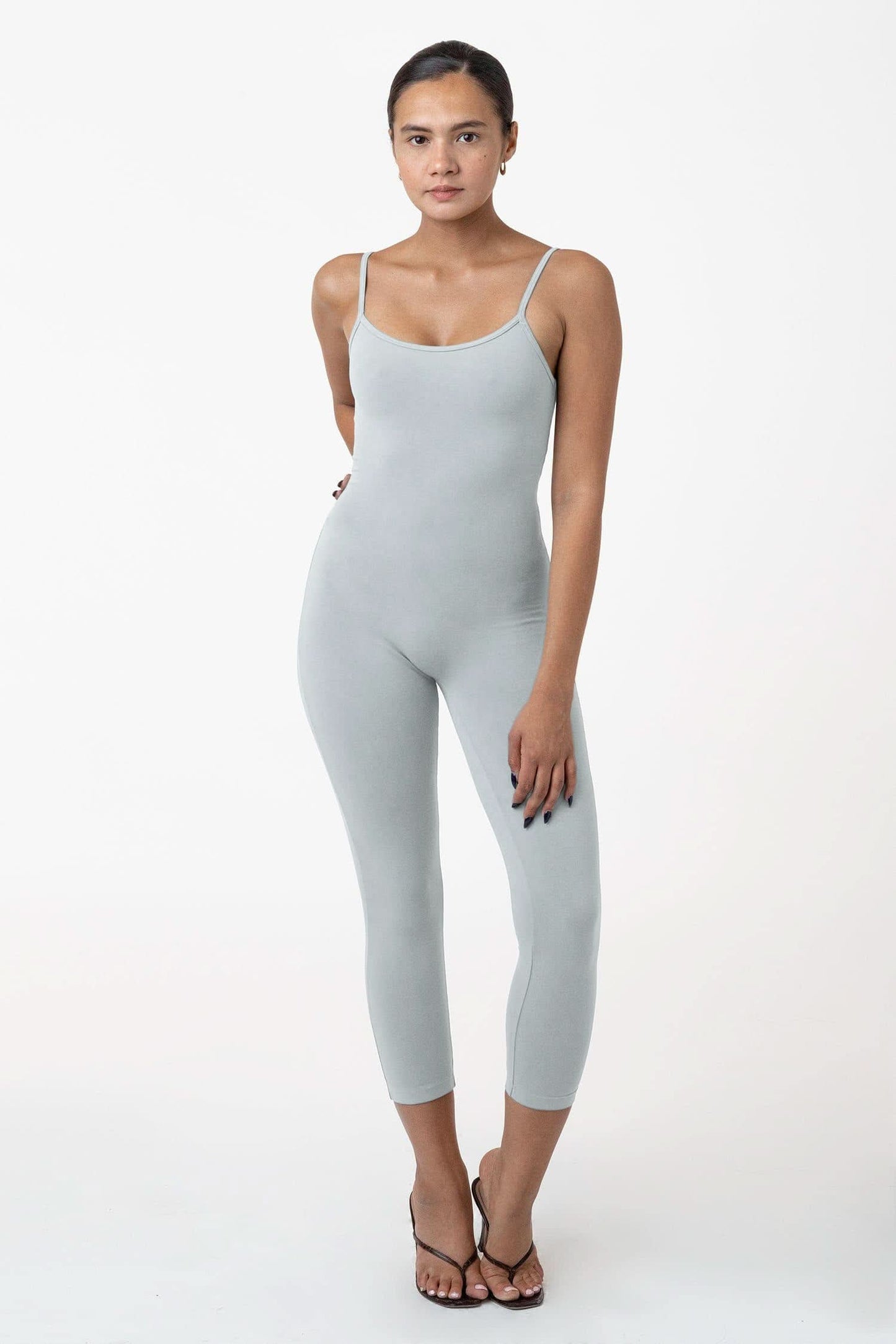 83026GD - Garment Dye Cropped Spaghetti Unitard