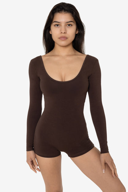 83027GD-SH - Garment Dye Long Sleeve Short Biketard