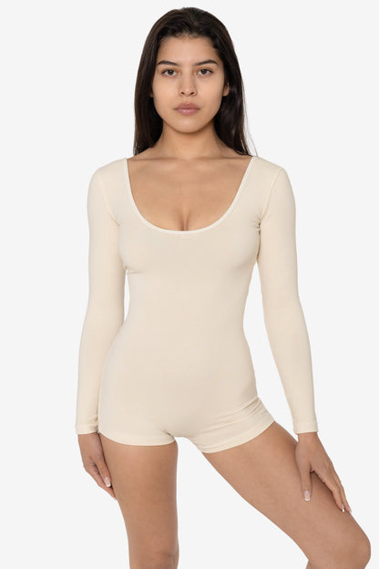 83027GD-SH - Garment Dye Long Sleeve Short Biketard
