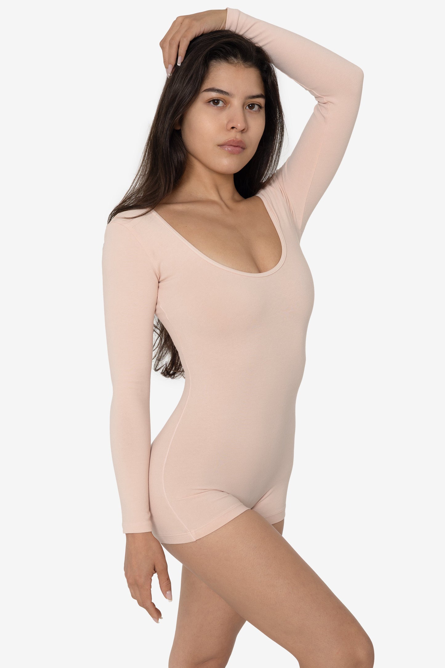 83027GD-SH - Garment Dye Long Sleeve Short Biketard