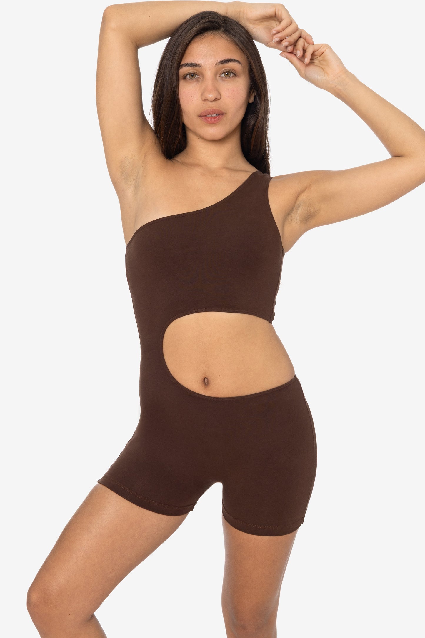 83047GD-SH - Garment Dye Asymmetrical Short Biketard