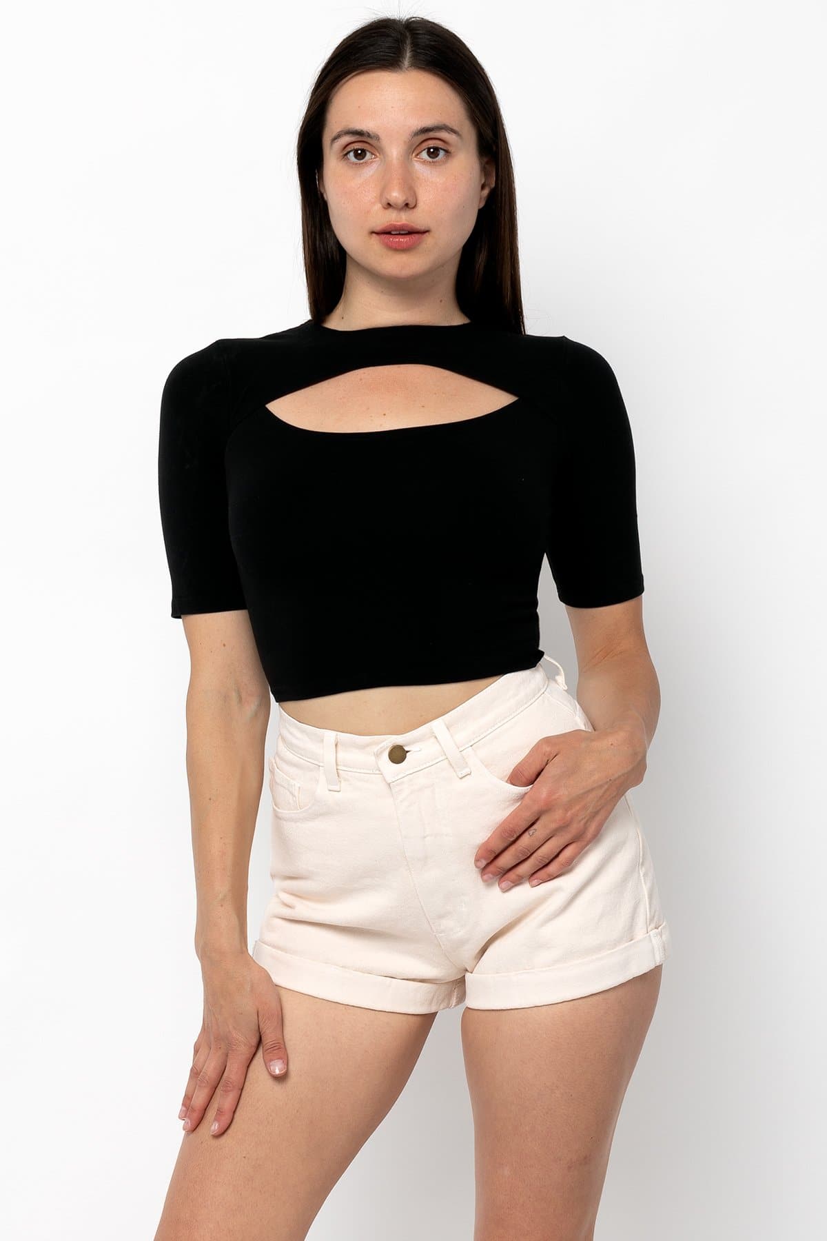83071GD - Cut Out Crop Top