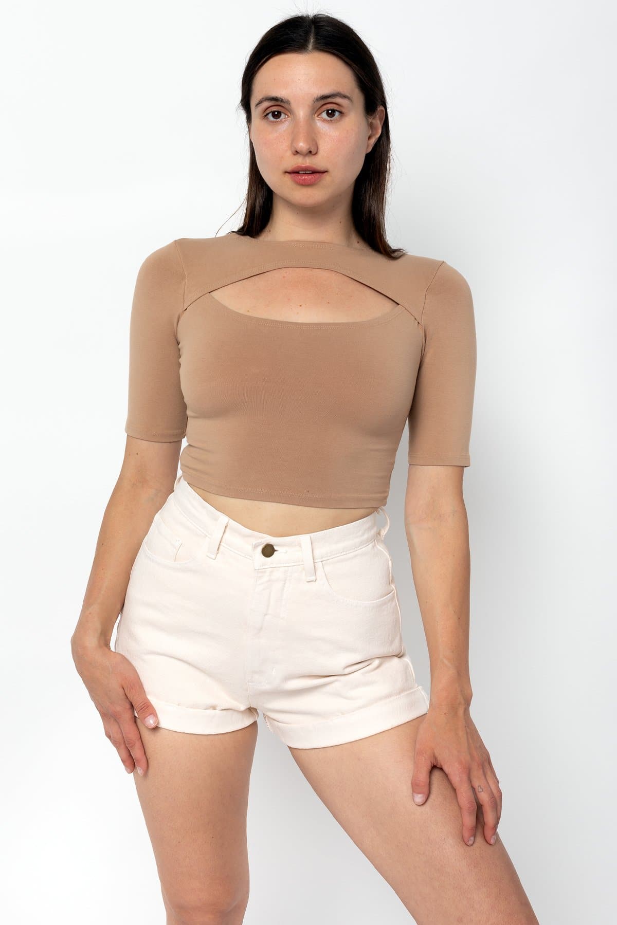 83071GD - Cut Out Crop Top