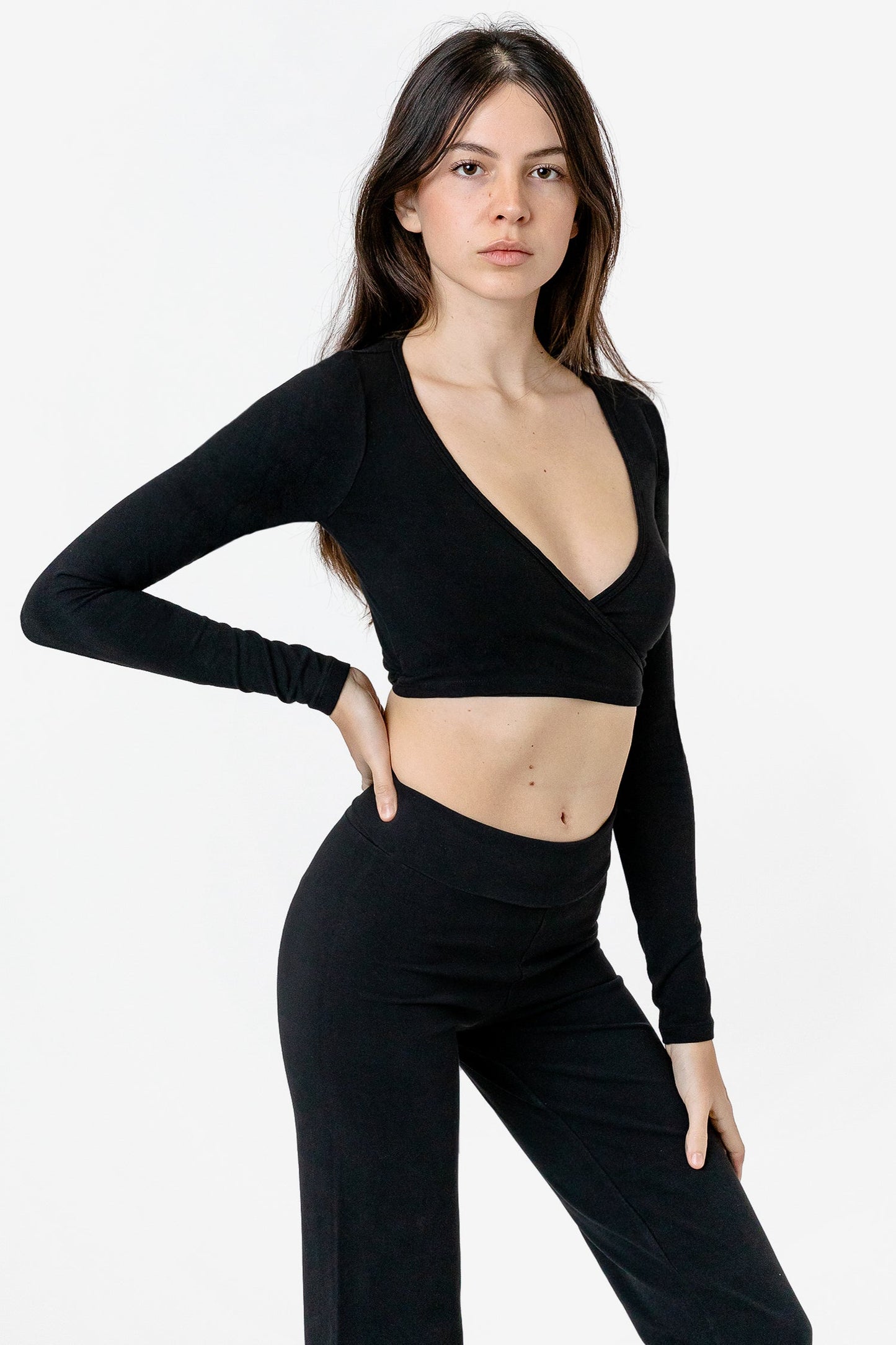 83077GD - Garment Dye Long Sleeve Wrap Top