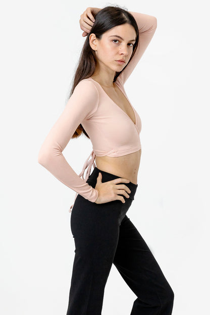 83077GD - Garment Dye Long Sleeve Wrap Top