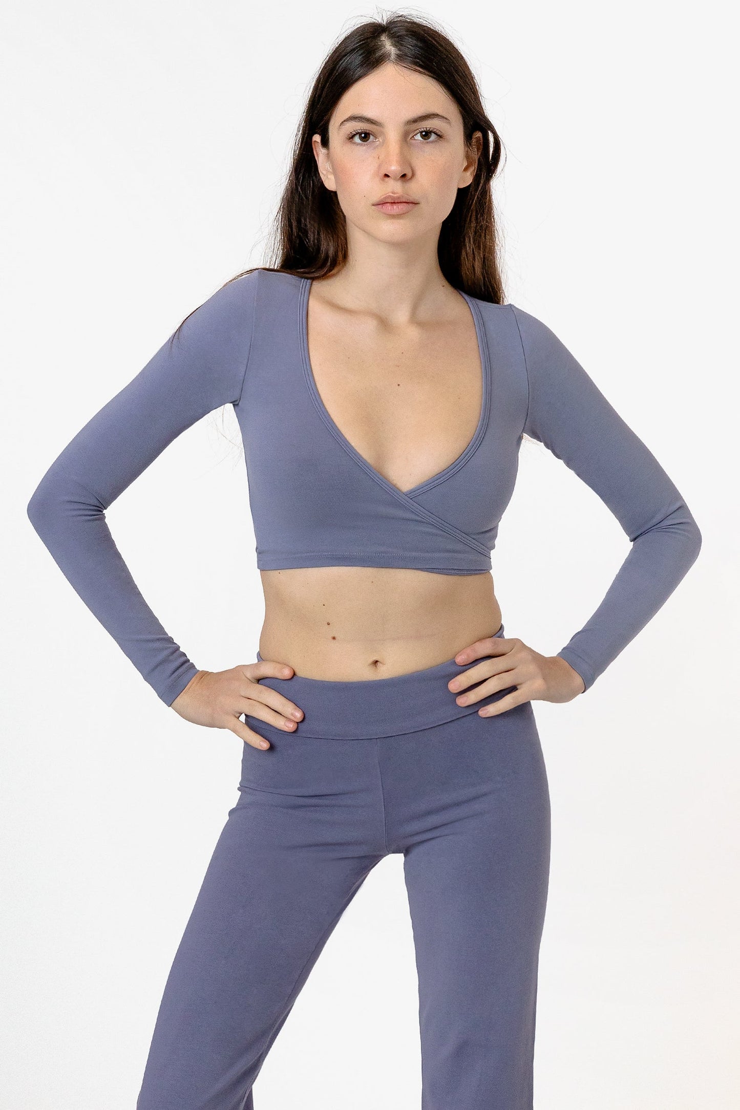 83077GD - Garment Dye Long Sleeve Wrap Top