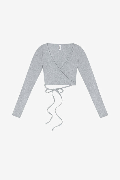 83077GD - Garment Dye Long Sleeve Wrap Top