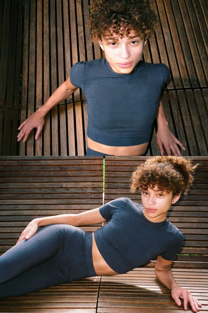83078GD - Garment Dye Short Sleeve Crop Top