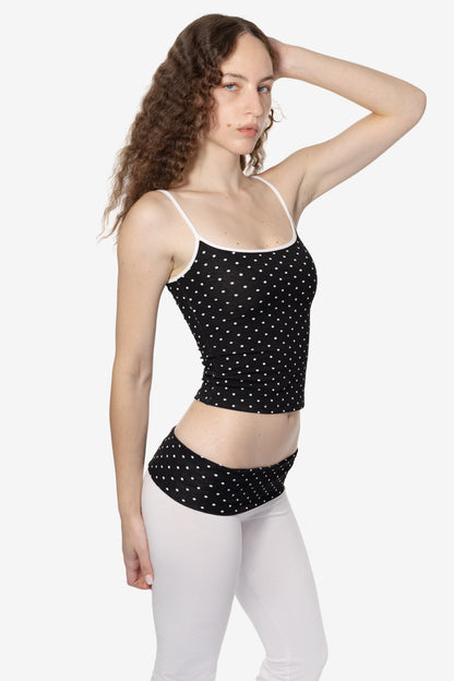 83531P - Cotton Spandex Printed Contrast Spaghetti Tank