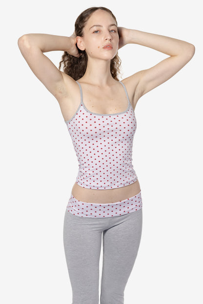 83531P - Cotton Spandex Printed Contrast Spaghetti Tank