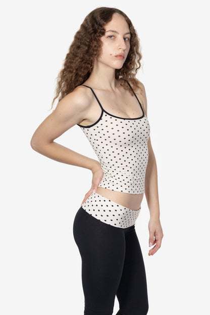 83531P - Cotton Spandex Printed Contrast Spaghetti Tank