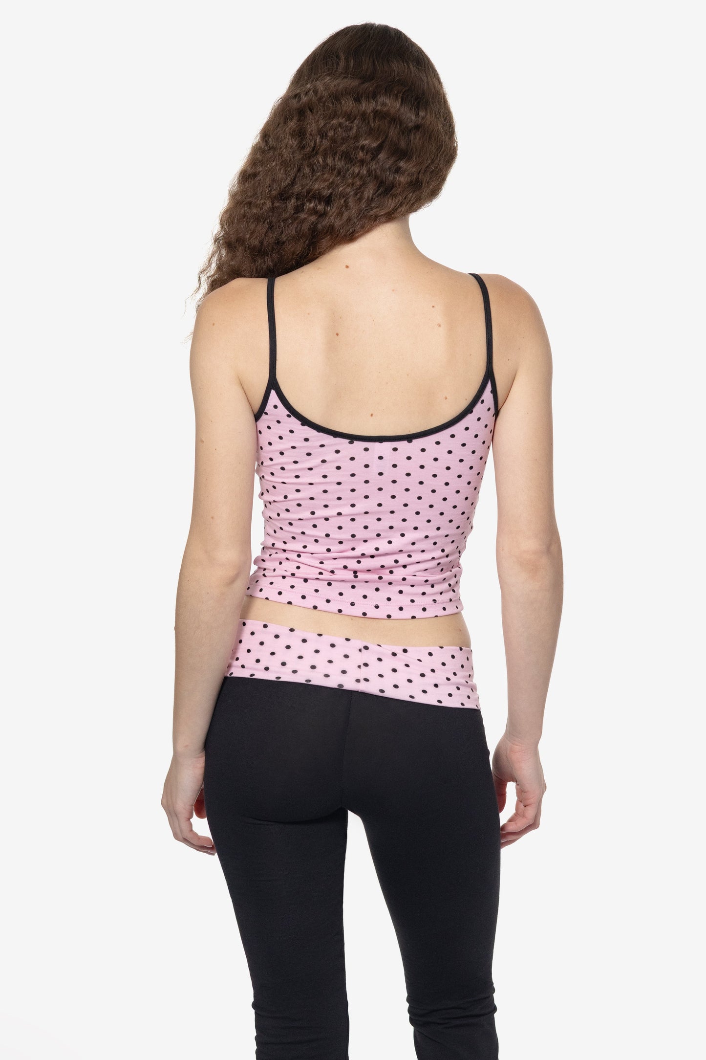 83531P - Cotton Spandex Printed Contrast Spaghetti Tank