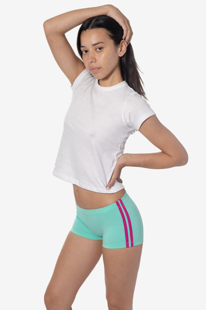 83533 - Cotton Spandex Athletic Stripe Mini Short