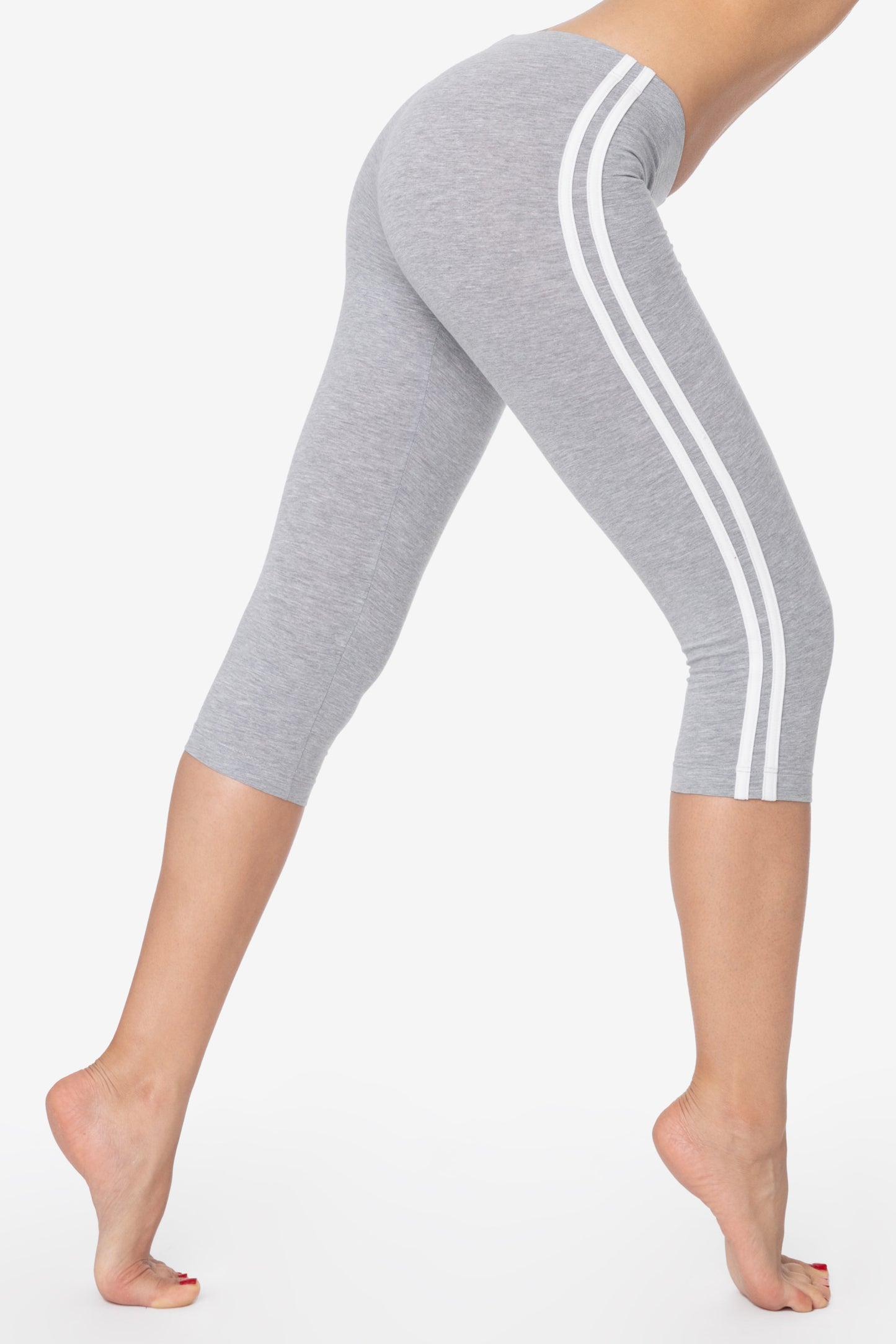83536 - Cotton Spandex Athletic Stripe Cropped Legging