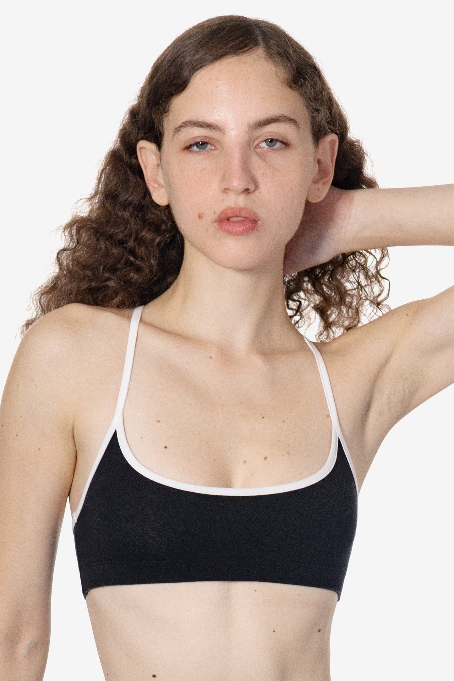 83586 - Cotton Spandex Contrast Racerback Sports Bra