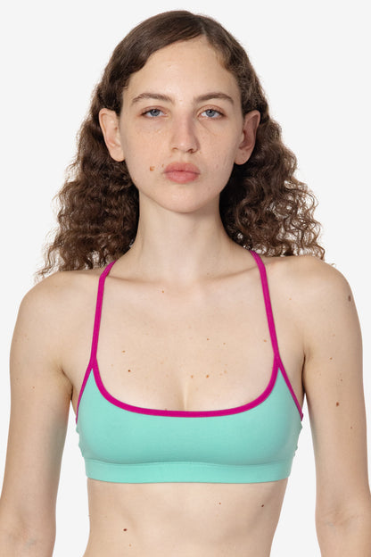 83586 - Cotton Spandex Contrast Racerback Sports Bra