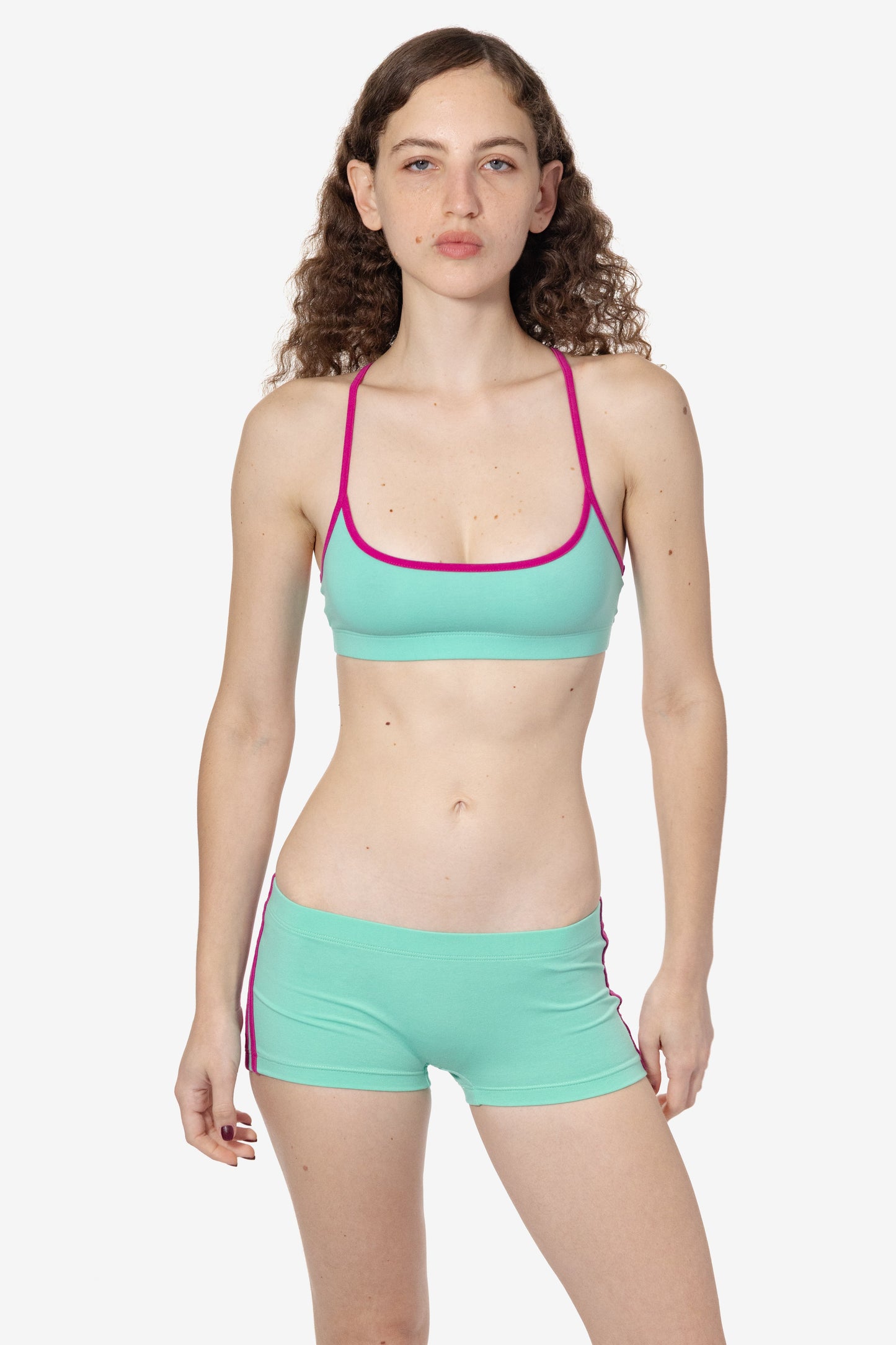 83533 - Cotton Spandex Athletic Stripe Mini Short