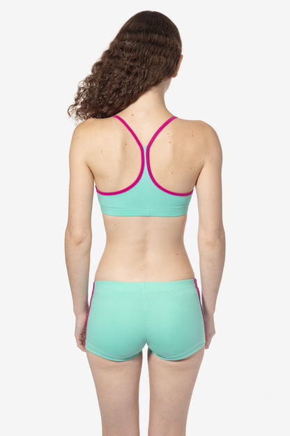 83533 - Cotton Spandex Athletic Stripe Mini Short