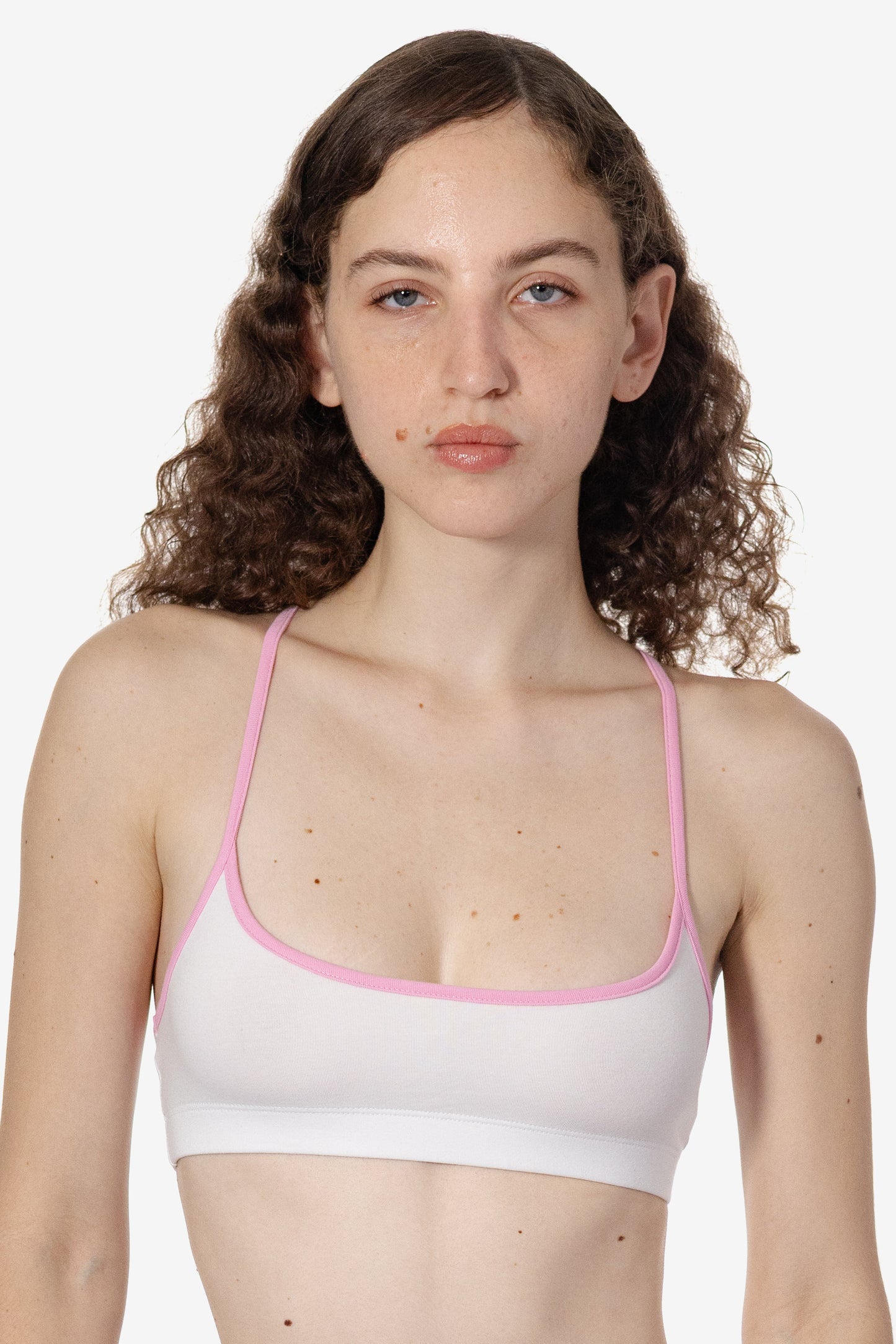 83586 - Cotton Spandex Contrast Racerback Sports Bra