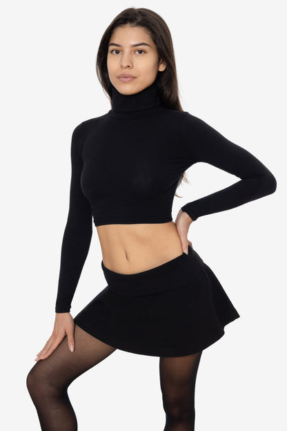 8366GD - Cropped Cotton Spandex Garment Dye Turtleneck