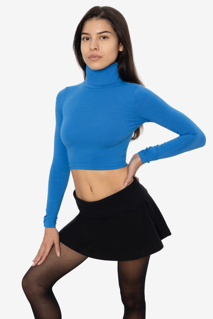 8366GD - Cropped Cotton Spandex Garment Dye Turtleneck