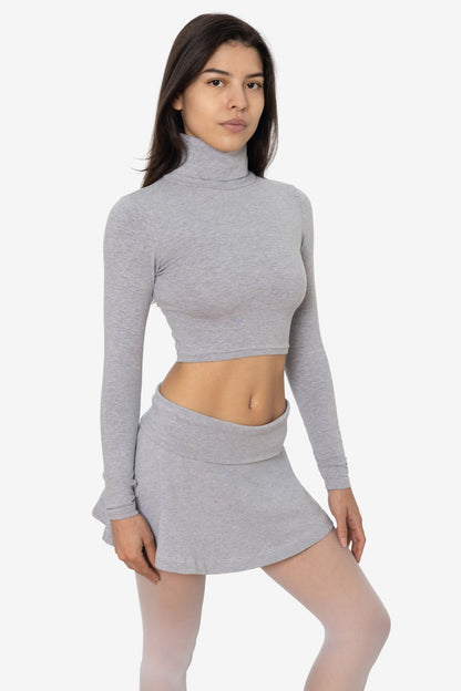 8366GD - Cropped Cotton Spandex Garment Dye Turtleneck