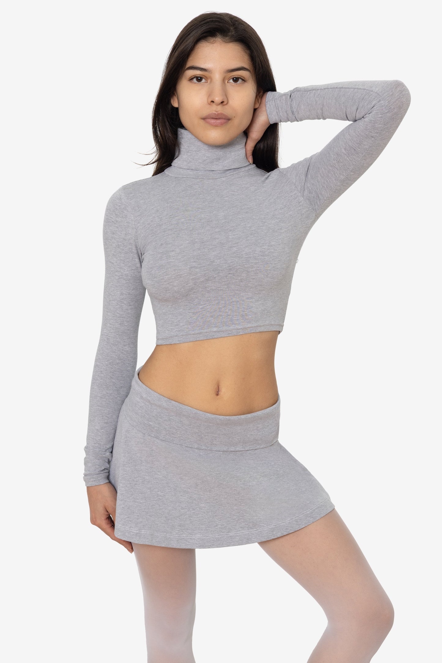 8366GD - Cropped Cotton Spandex Garment Dye Turtleneck
