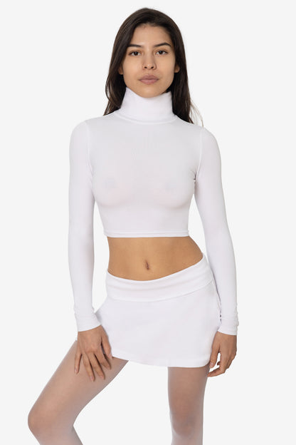 8366GD - Cropped Cotton Spandex Garment Dye Turtleneck