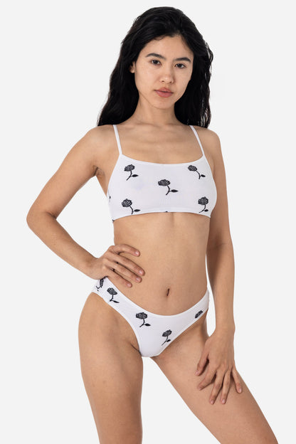 8370P - Printed Spaghetti Crop Top