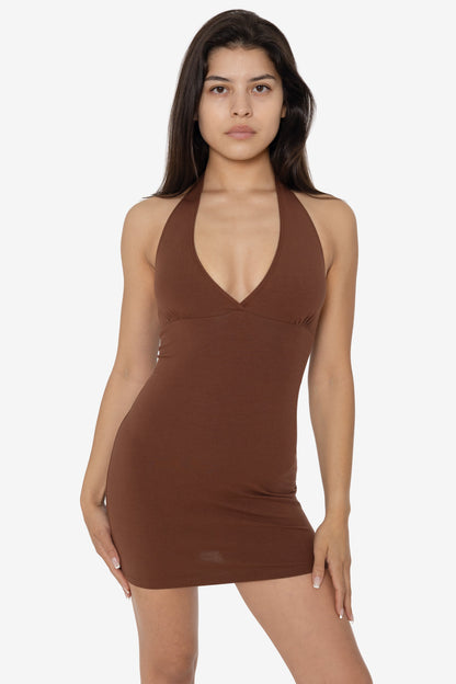 8372 - Cotton Spandex Halter Mini Dress
