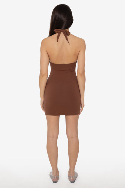 8372 - Cotton Spandex Halter Mini Dress