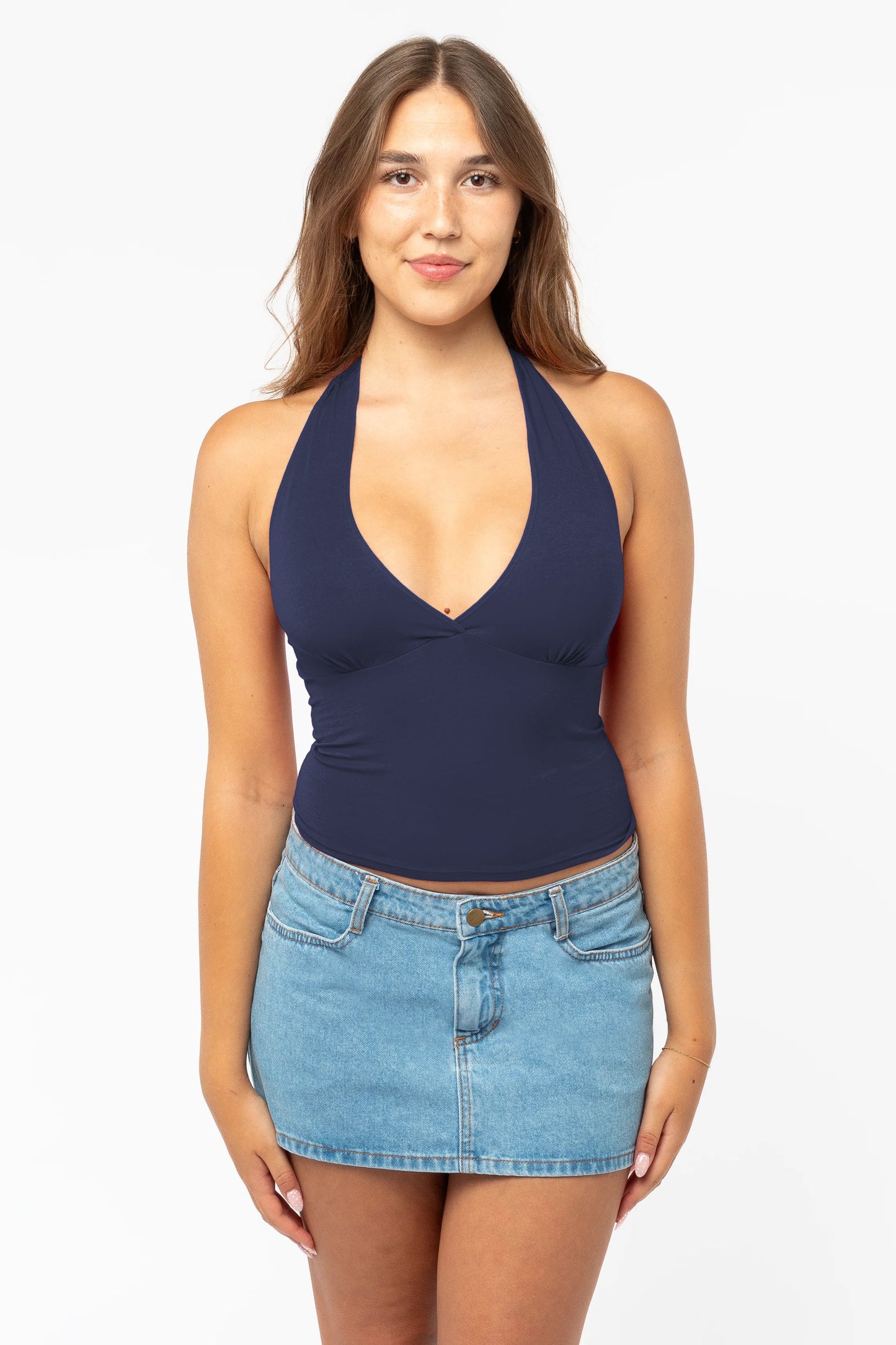 8375 - Cotton Spandex Halter Top