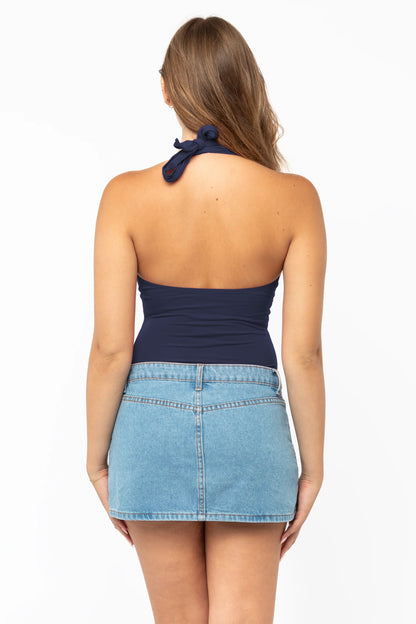 8375 - Cotton Spandex Halter Top