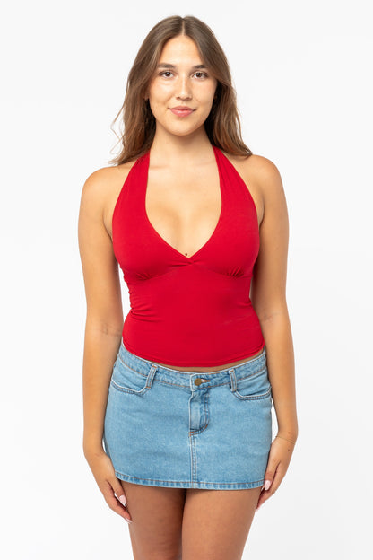 8375 - Cotton Spandex Halter Top