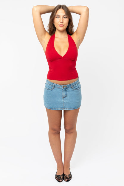 8375 - Cotton Spandex Halter Top